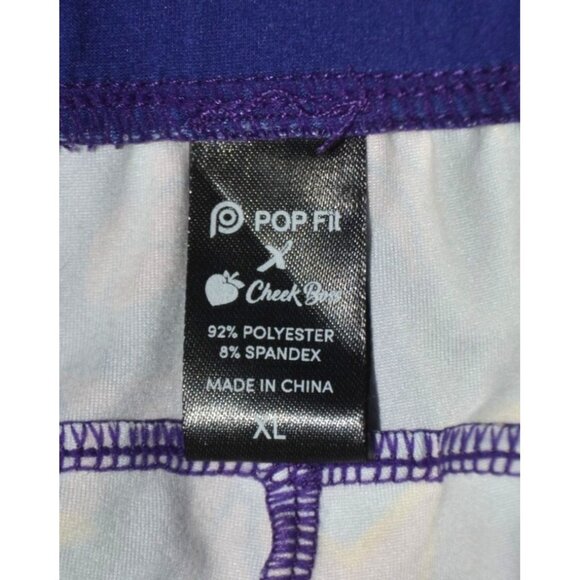 Pop Fit Cheek Boss Purple Joggers Pajama Pants Size XL Groovy Pattern Pockets - Picture 8 of 9